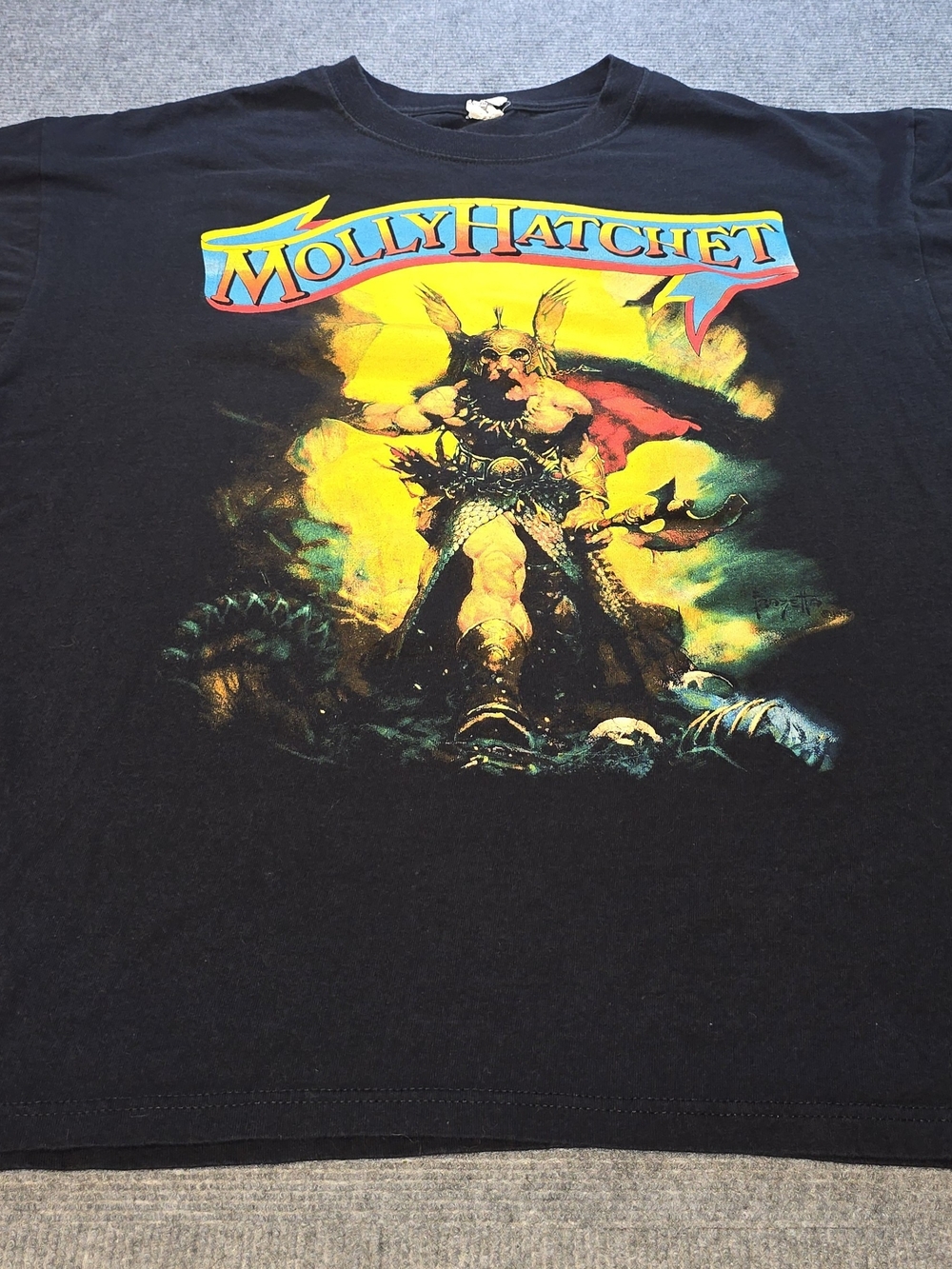 Molly Hatchet Frank Frazetta Dark Kingdom Anvil Black Band Tee XL